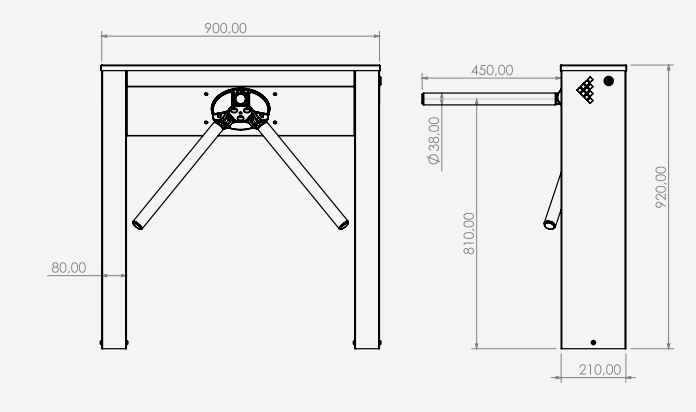 Tripod Turnstile Slim - SCT110